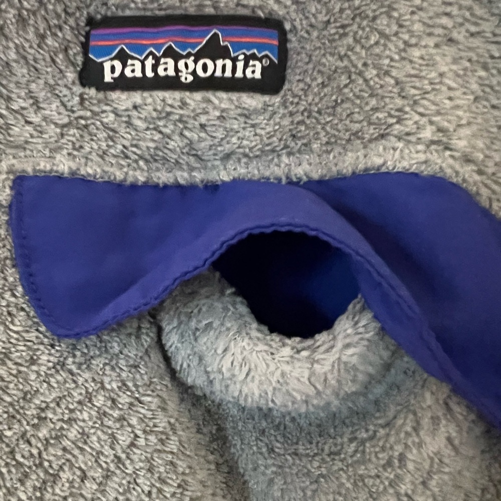 Patagonia Re-Tool Snap-T Polartec Pullover Gray with Blue Ladies Large Outdoors - Picture 11 of 12